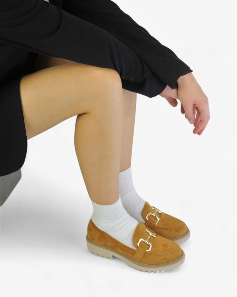 Σουέτ Loafers με Διακοσμητικό - Κάμελ - Image 5