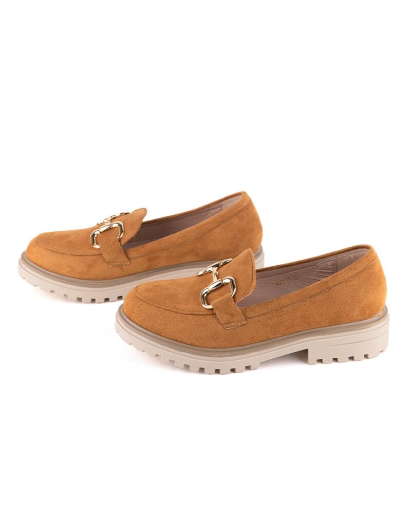 Σουέτ Loafers με Διακοσμητικό - Κάμελ - Image 4