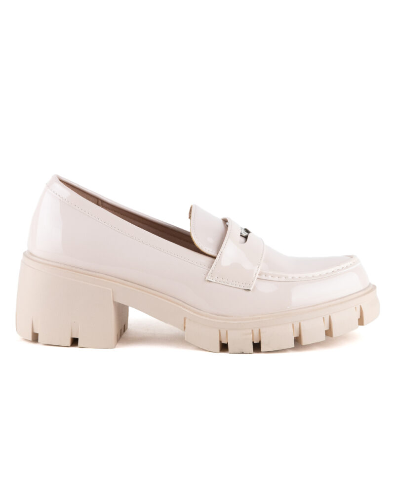 Loafers με Διακοσμητική Λύρα - Μπεζ Λουστρίνι - Image 2