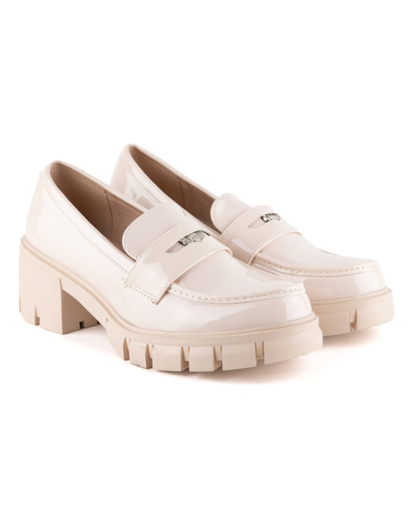 Loafers με Διακοσμητική Λύρα - Μπεζ Λουστρίνι - Image 3