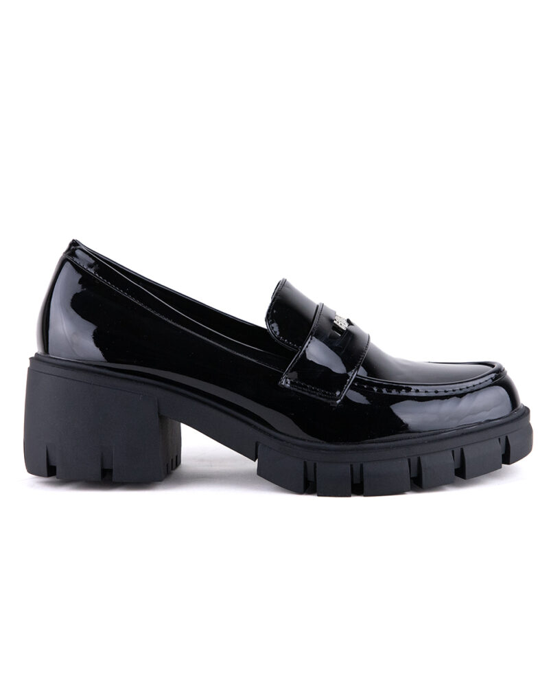 Loafers με Διακοσμητική Λύρα - Μαύρο Λουστρίνι - Image 2