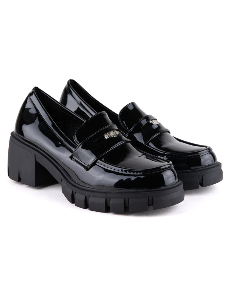 Loafers με Διακοσμητική Λύρα - Μαύρο Λουστρίνι - Image 3