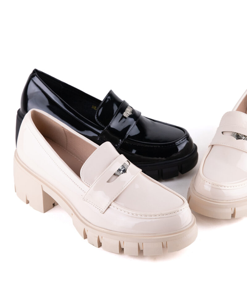 Loafers με Διακοσμητική Λύρα - Μπεζ Λουστρίνι - Image 4