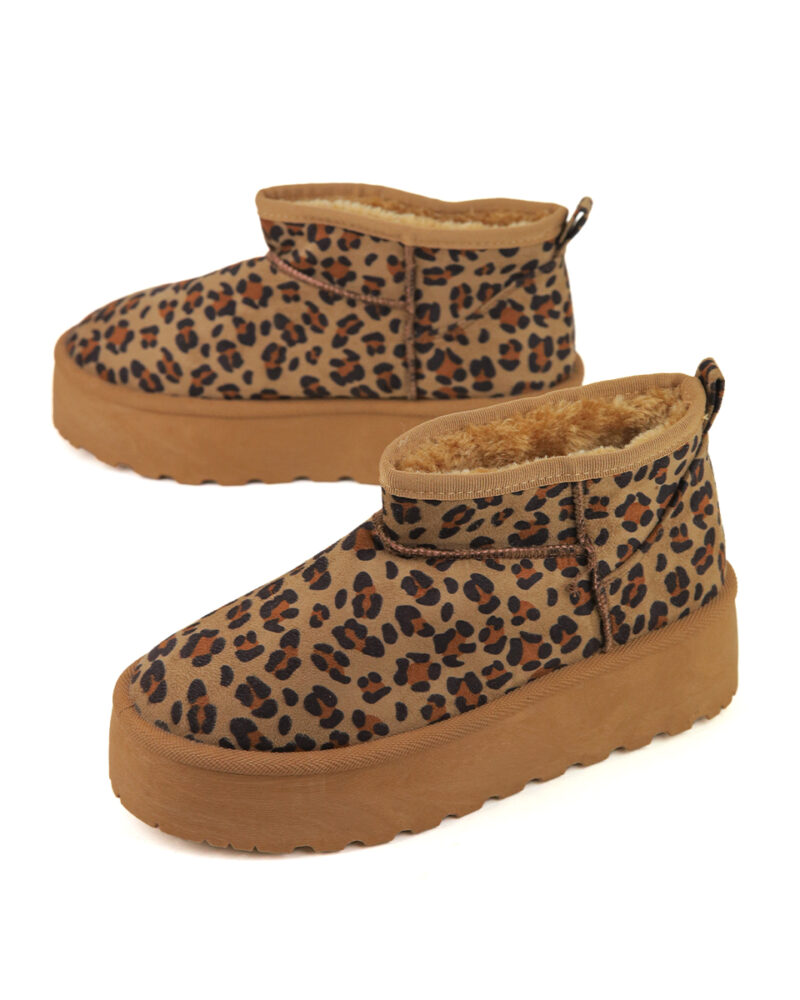 Μποτάκια Δίσολα με Γούνινη Επένδυση- Leopard - Image 3