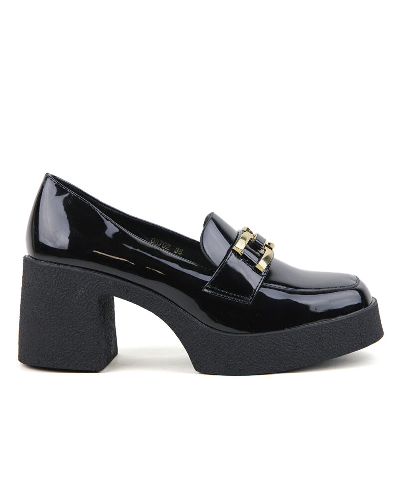 Γόβες Loafers Λουστρίν - Μαύρο