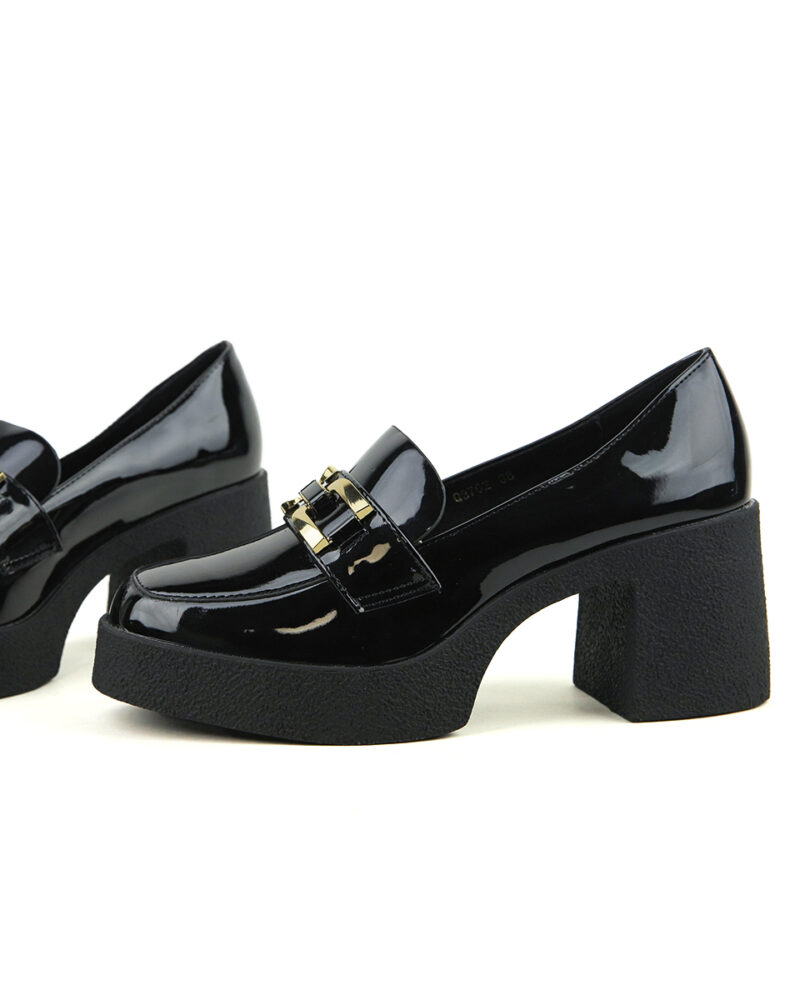 Γόβες Loafers Λουστρίν - Μαύρο - Image 3