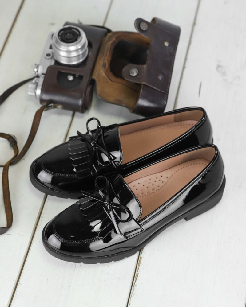 Comfort Loafers με Διακοσμητικό Φιογκάκι - Μαύρο