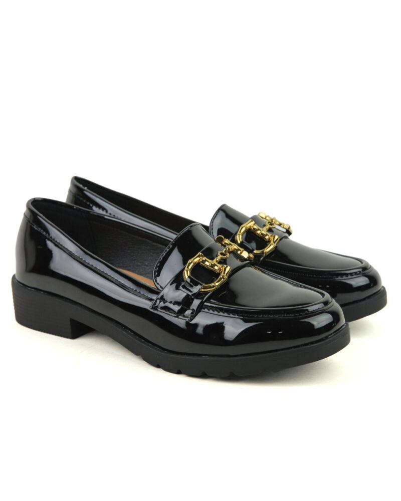 Comfort Loafers με Διακοσμητικό - Μαύρο Λουστρίν - Image 2