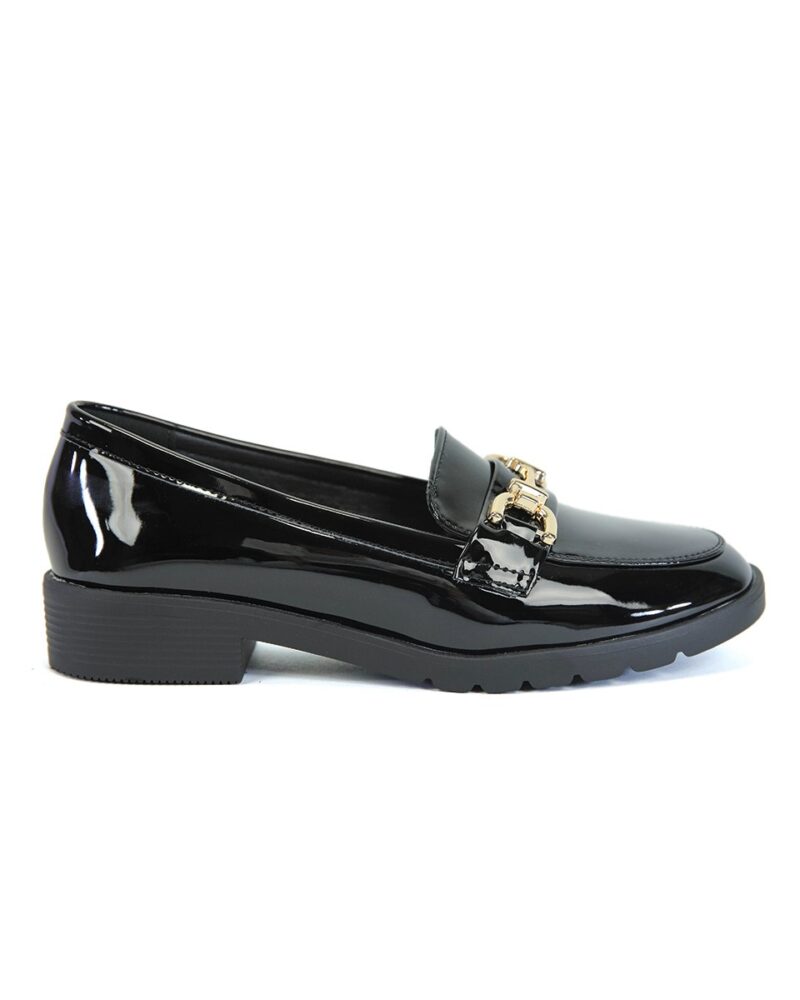 Comfort Loafers με Διακοσμητικό - Μαύρο Λουστρίν - Image 2
