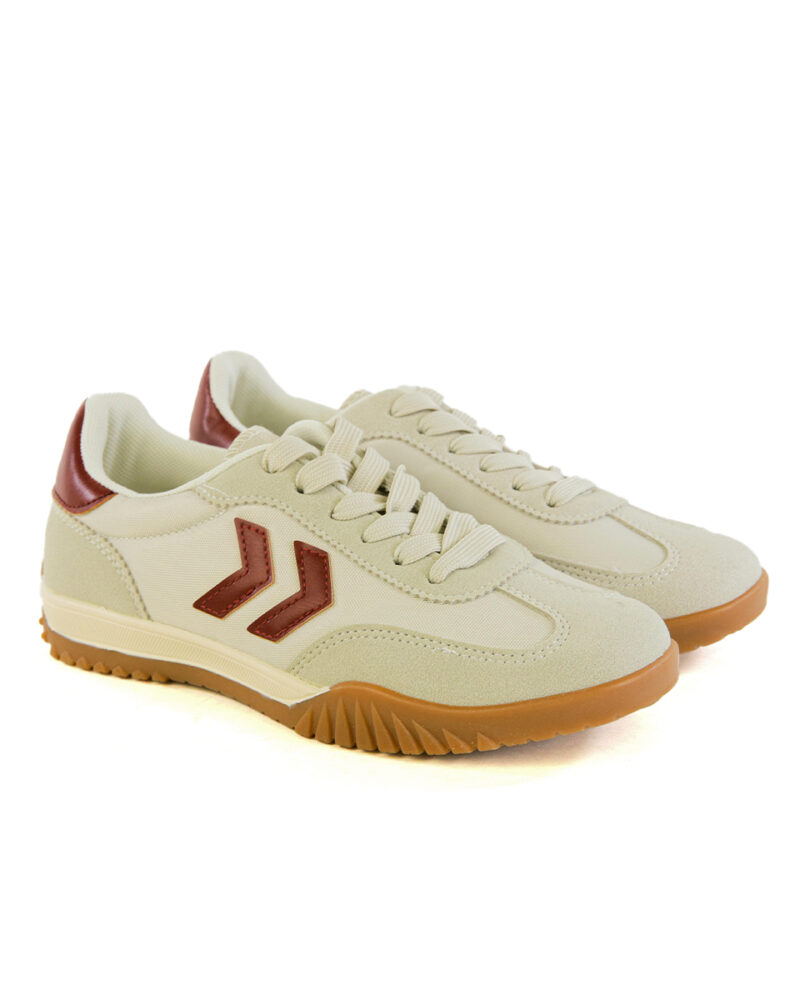 Sneakers με Συνδυασμό Υλικών - Μπορντό - Image 3
