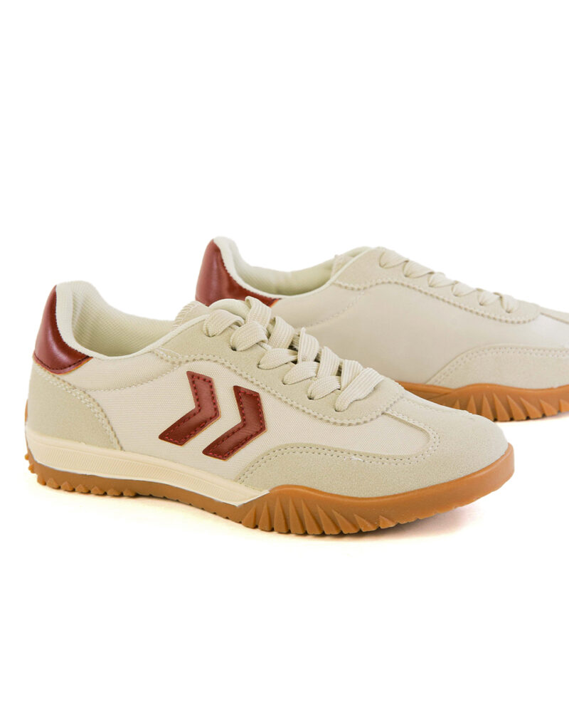 Sneakers με Συνδυασμό Υλικών - Μπορντό - Image 4