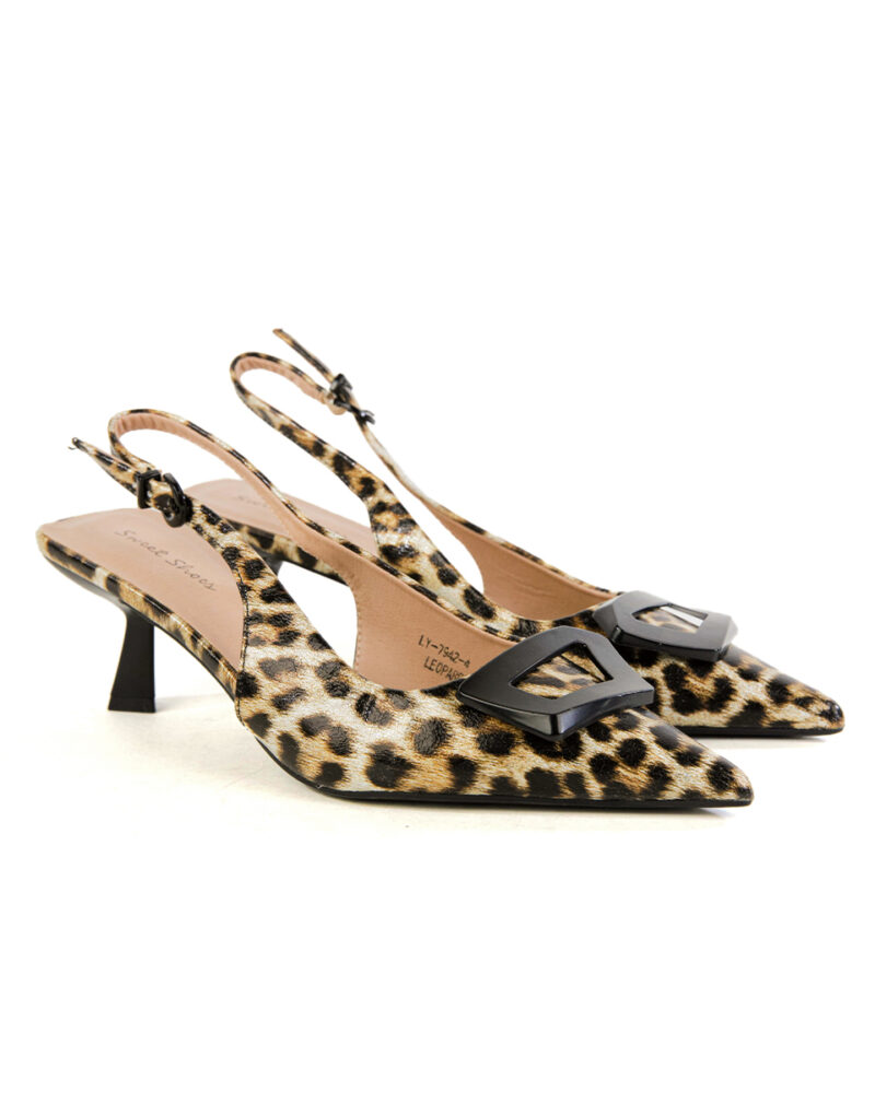 Γόβες Slingback με Διακοσμητικό - Leopard - Image 2