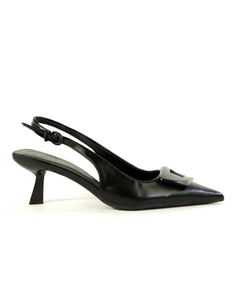 Γόβες Slingback με Διακοσμητικό - Μαύρο