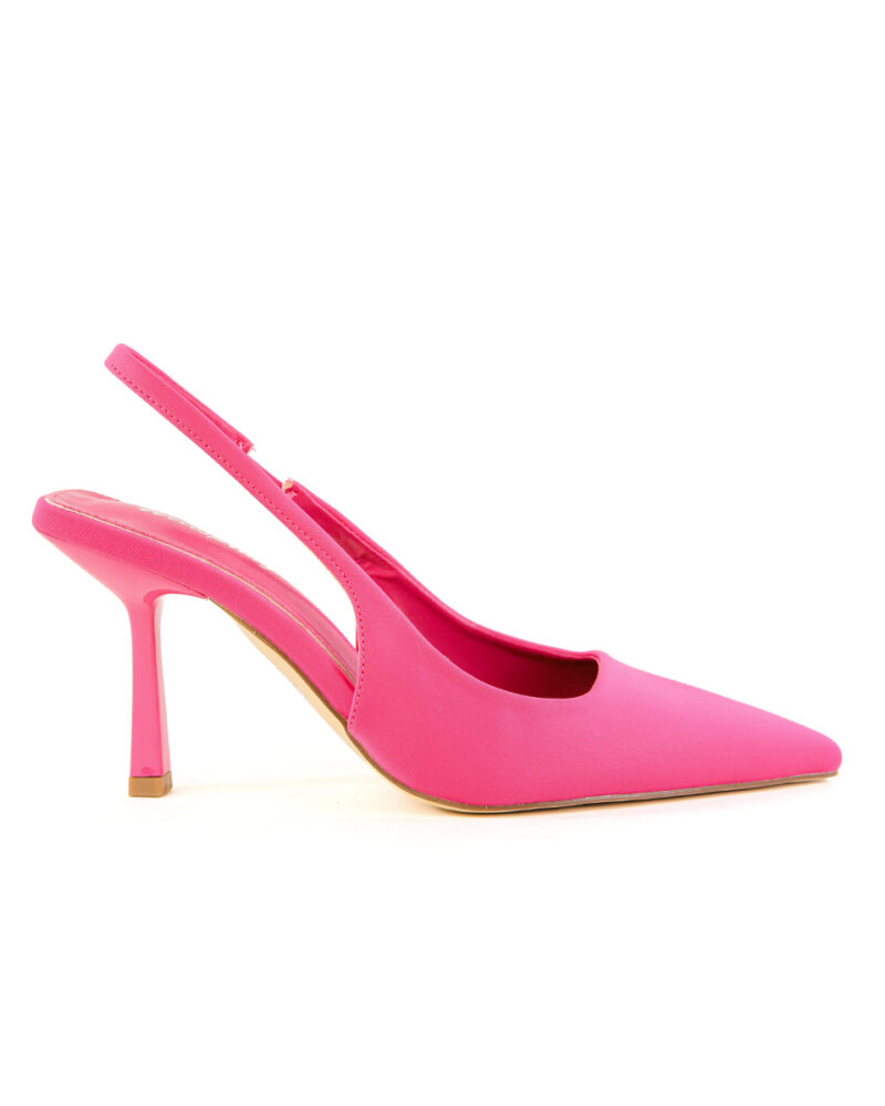 Γόβες Σατέν Slingback - Φουξ - Image 2
