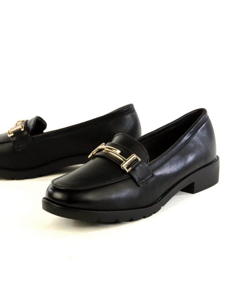 Comfort Loafers με Διακοσμητικό - Μαύρο Ματ - Image 3