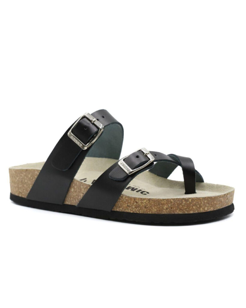 Ορθοπεδικές Δερμάτινες Παντόφλες Vesna - Μαύρο