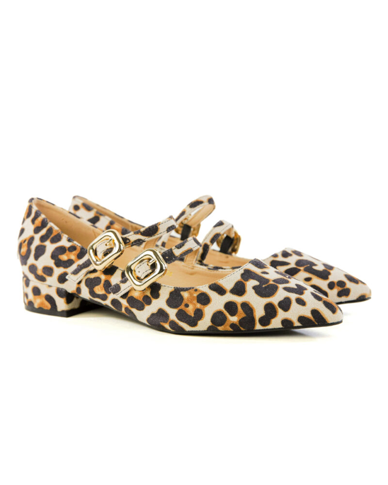 Γόβες Flat με Διπλή Μπαρέτα - Leopard - Image 2