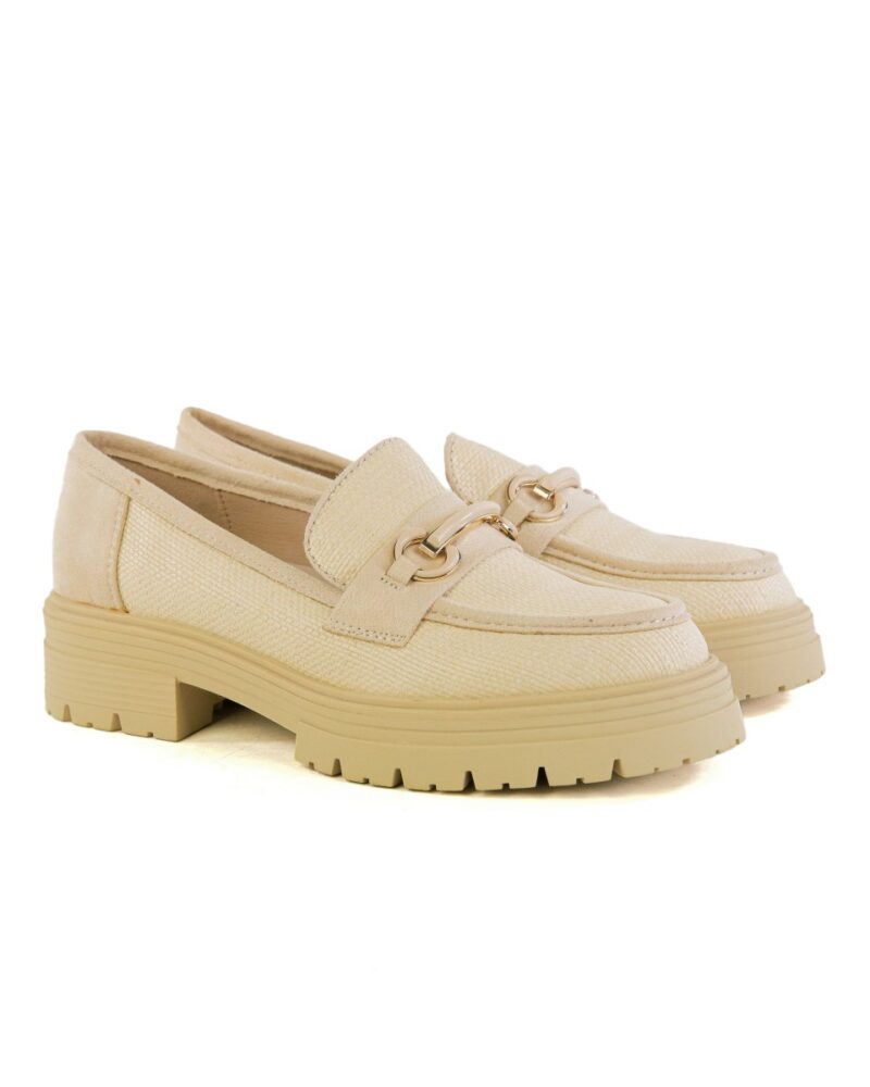 Loafers με Ψάθα & Διακοσμητικό - Μπεζ - Image 2