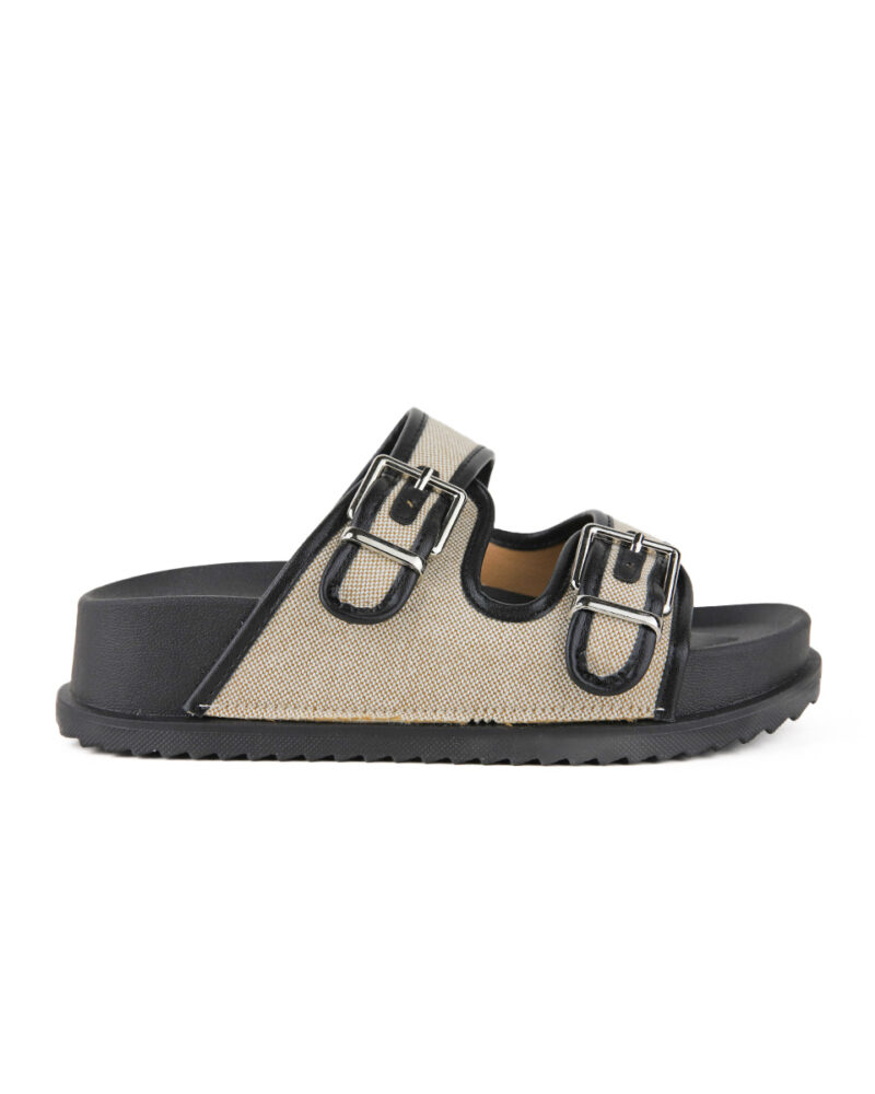 Σανδάλια Flatform με Τόκες - Μπεζ - Image 2