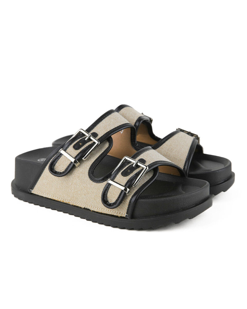 Σανδάλια Flatform με Τόκες - Μπεζ - Image 3