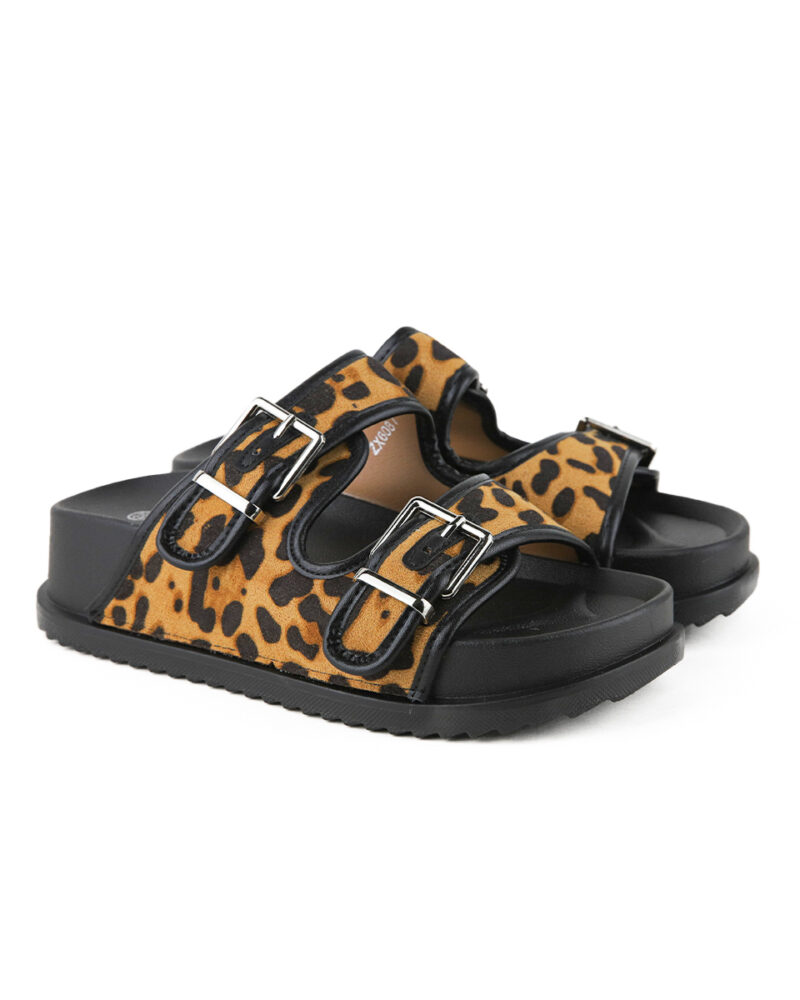 Σανδάλια Flatform με Τόκες - Leopard - Image 3