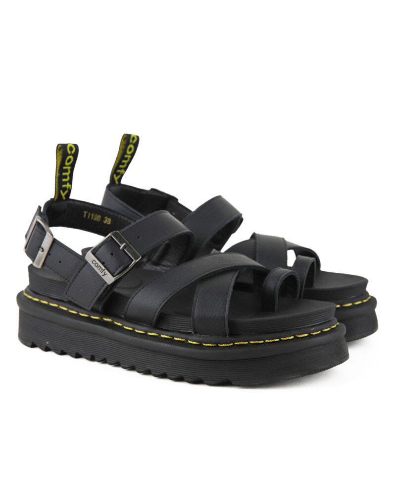 Comfort Σανδάλια Flatform - Μαύρο - Image 2