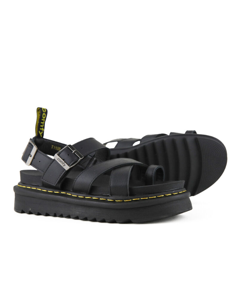 Comfort Σανδάλια Flatform - Μαύρο - Image 3