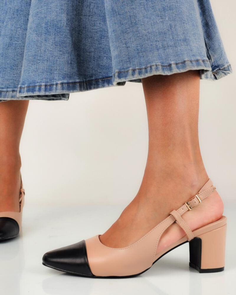 Γόβες Slingback - Μπεζ - Image 7