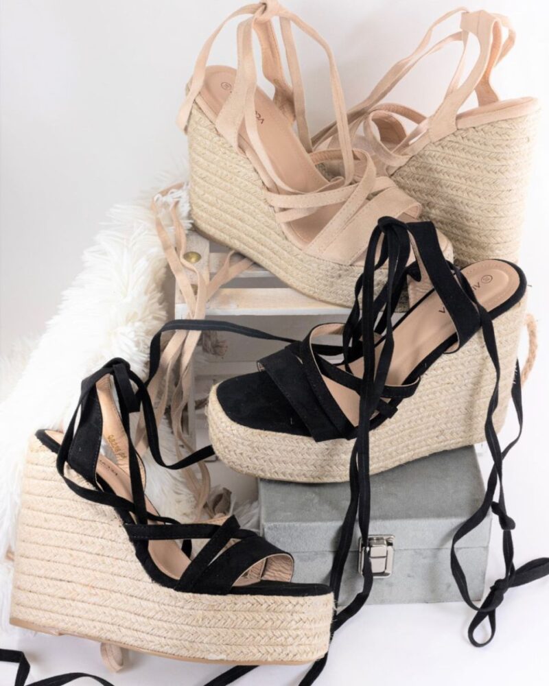 Lace Up Πλατφόρμες - Μπεζ - Image 3