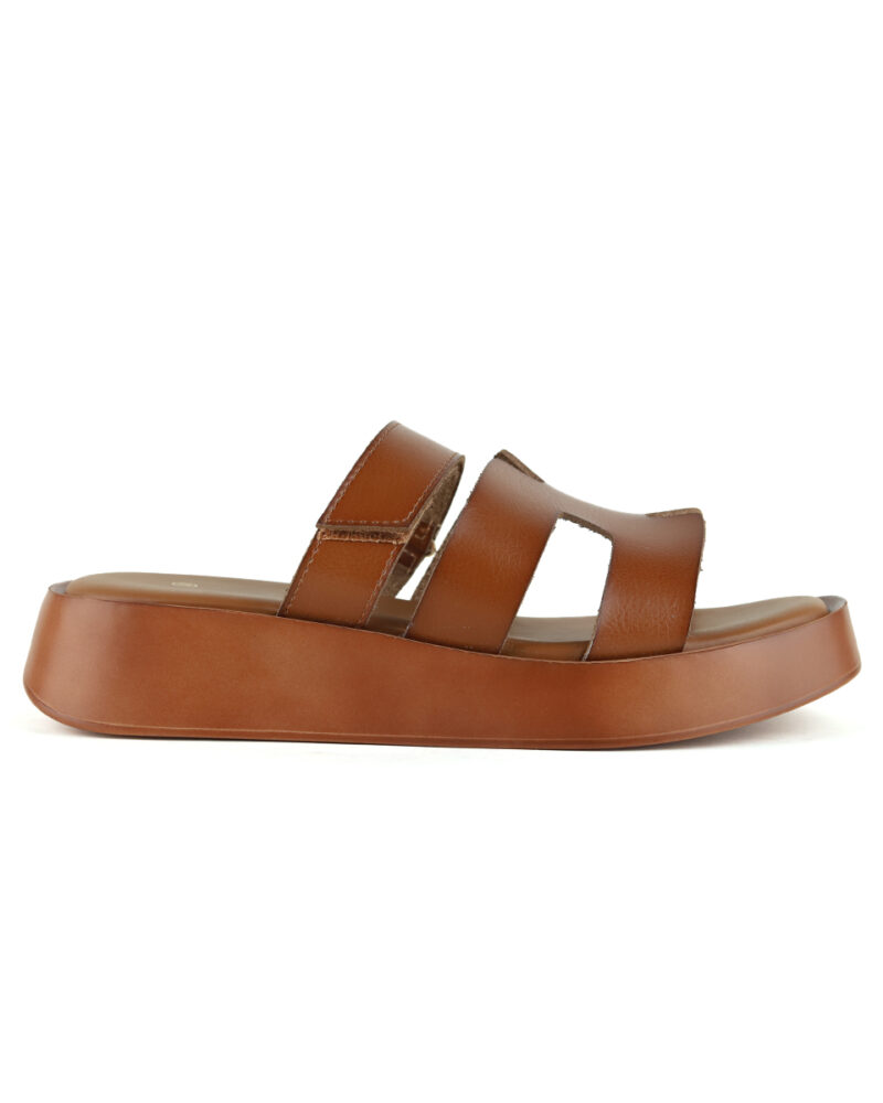 Flatform Παντόφλες με Χρατς - Κάμελ - Image 2