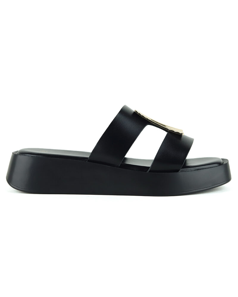 Παντόφλες Flatform με Διακοσμητικό - Μαύρο - Image 2