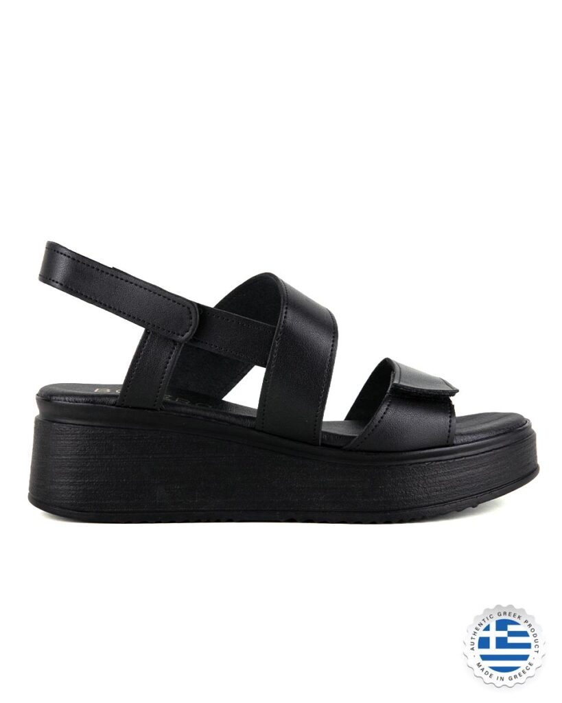 Ανατομικά Πέδιλα Πλατφόρμες Ελληνικής Κατασκευής - Μαύρο