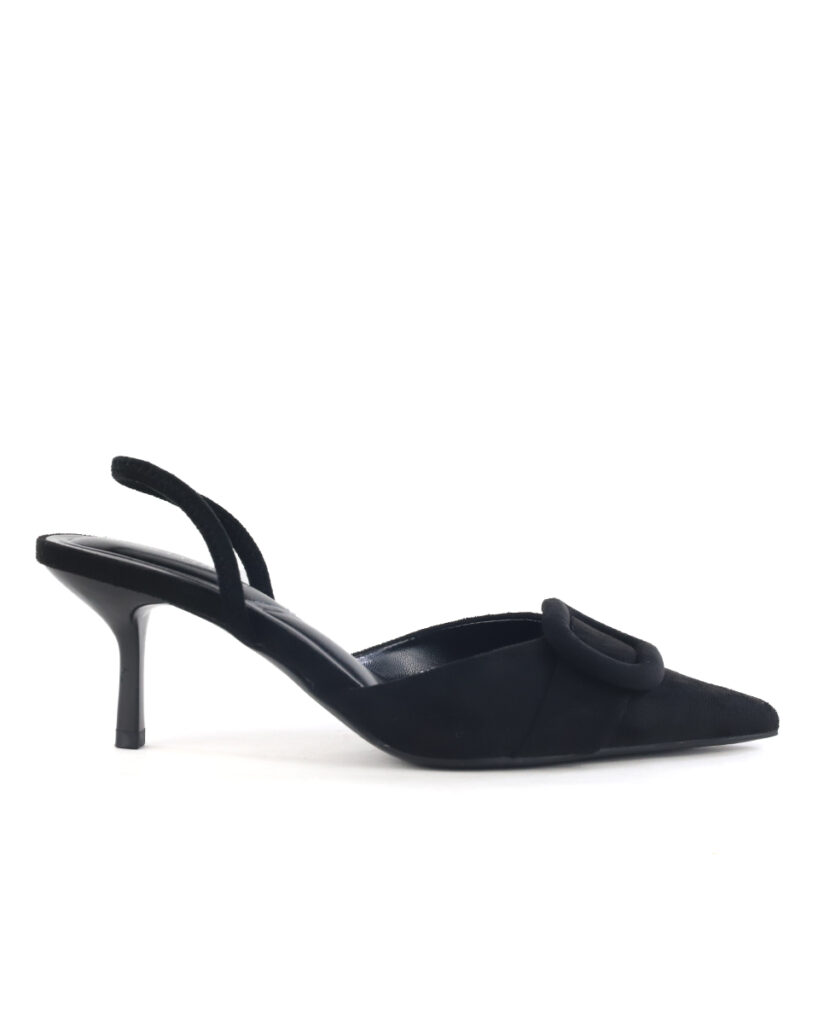 Γόβες Μυτερές με Διακοσμητικό - Μαύρο