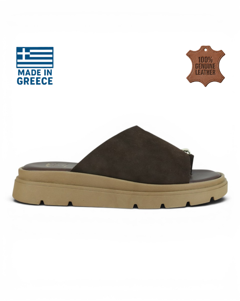 Flatforms με Φαρδιά Φάσα και Διακοσμητικό - Καφέ